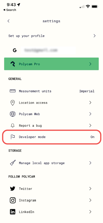 Polycam Settings